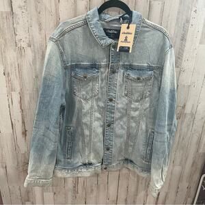 New! chubbies The En Fuegos Jean Denim Trucker Jacket Unlined FLAW READ Mens XL